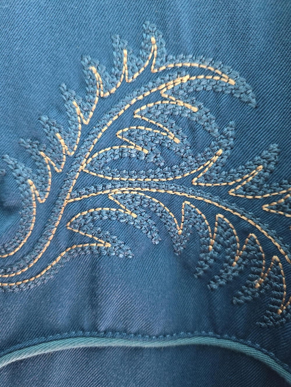 Scully Royal Blue Embroidered Western Shirt - Picture 4 of 6